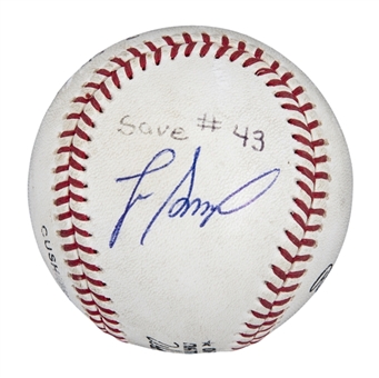 1992 Lee Smith Game Used/Signed Career Save #355 Baseball Used On 10/4/92 (Smith LOA)